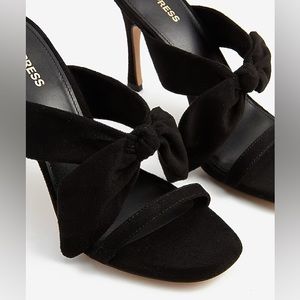 Express Bow Strap Open Toe Heels